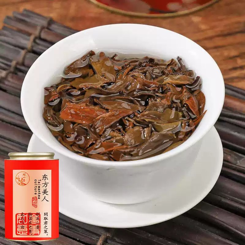 刘一茗蜜香台湾东方美人茶高山白毫乌龙茶叶膨风茶浓香型果香罐装
